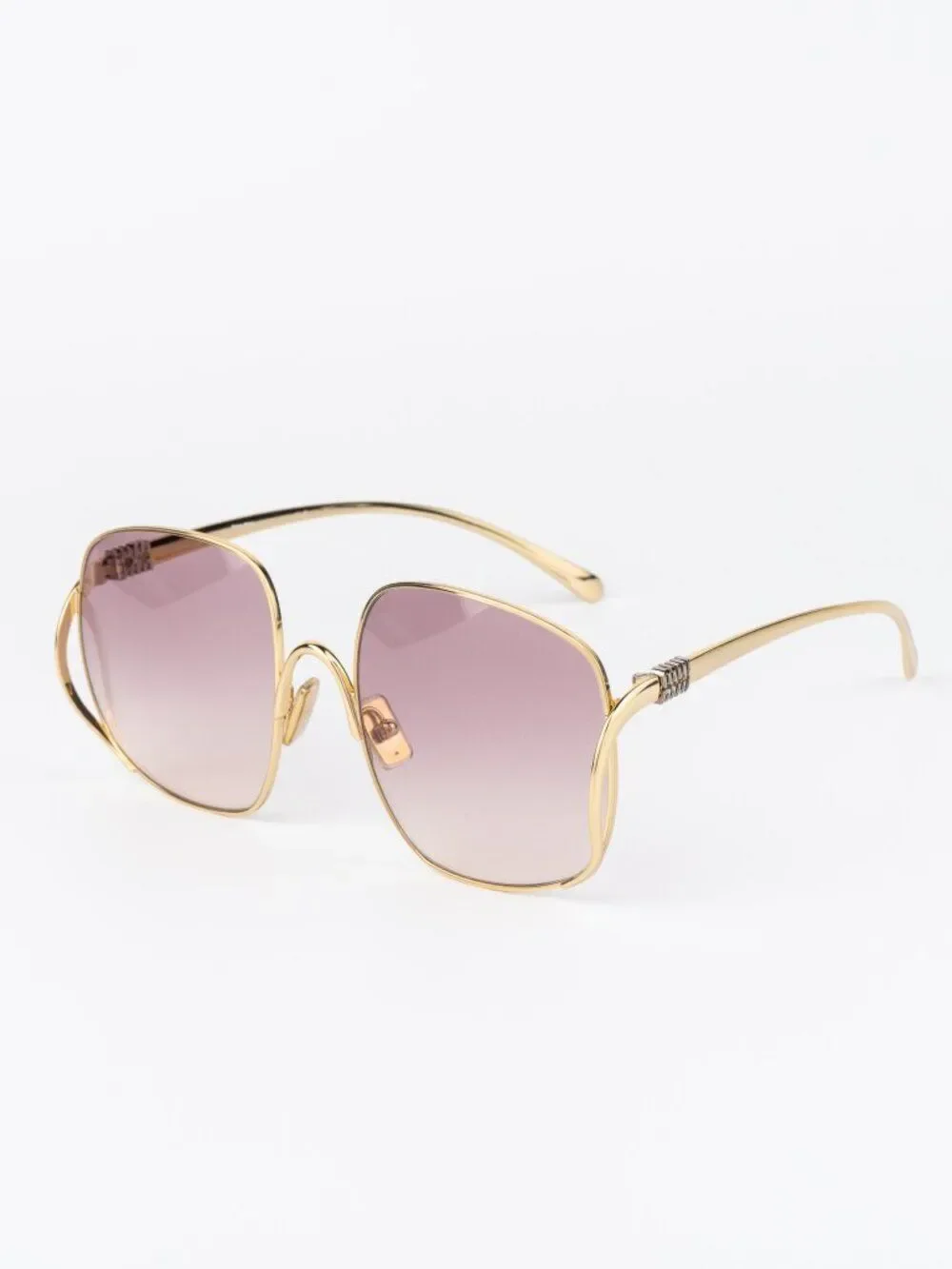 Miu Miu Women Sunglasses Gold Pink Gradient Square MUA57S 5AK40S  NEW AUTHENTIC